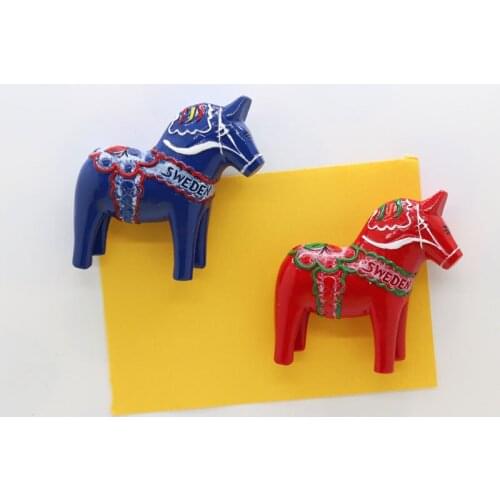 Fridge magnet sweden horse souvenir colorful delicate cute kids like resion sereo kitchen decoration magnetic sticker paste
