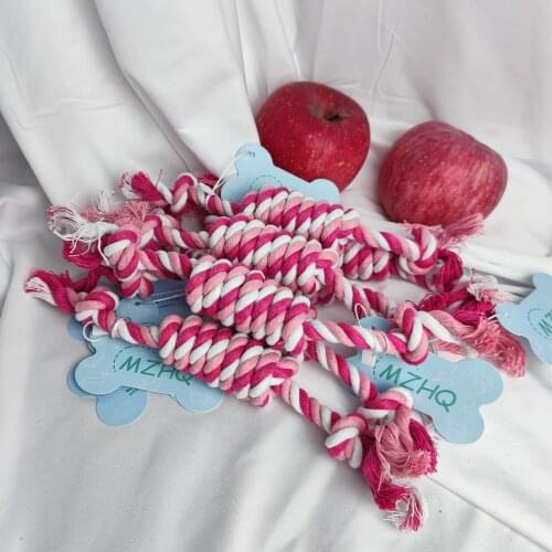 MZHQ 2 pcs Pet Dog Supplies Puppy Pure Cotton Chewing Knot Toy Durable Candy Cotton Rope Pet Toy 25CM Interesting Dog Toys