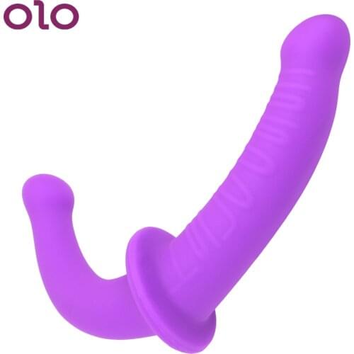 OLO Strap-on Dildo Flexible Double Penetration Dildos Two Head Ended Penis for Lesbian Anal Masturbation Sex Toys for Women