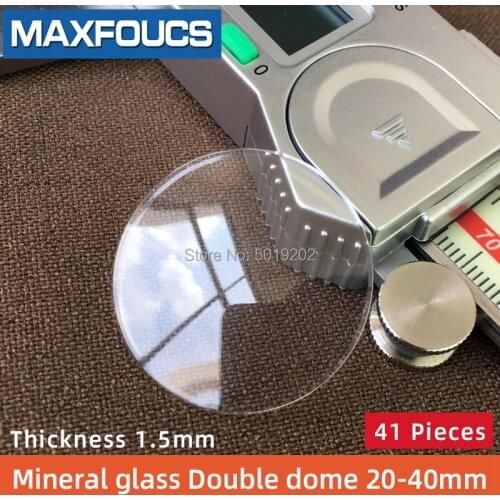 Table glass mineral glass Double dome thickness 1.5 mm diameter 20 mm ~ 40 mm 41 piece Transparent crystal