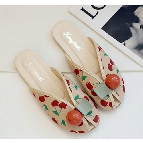 Muller sandals for outdoor ladies, Korean style fashionable and comfortable flat slippers casuais tendência planas baotou chine