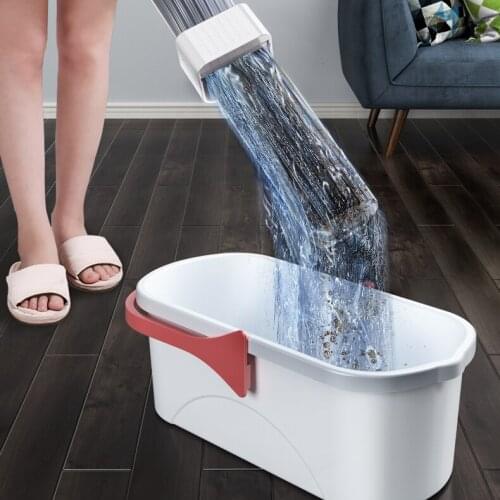 Kitchen Floor Mops Squeeze Water Easy Wring Cleaner Ceramic Tile Mop with Bucket Reusable Fregona Household Cleaning Tools DF50T