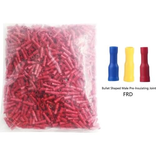 1000PCS electrical connectors for cable Bullet male and female wire pair connector MPD/FRD1.25-156/2-156/5.5-195 crimp terminal