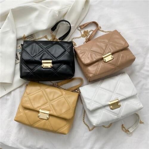 Shoulder Bag Crossbody Bags for Women Purse Handbag Women Bag Fashion 2021 PU Leather Chain All-match Diamond Lattice Luxury Bag