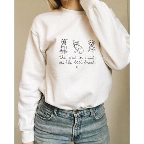 The ones in need are the best breed Sweatshirt rescue mama graphic Sweatshirt casual stylish cotton dog mom gift jumper pullover