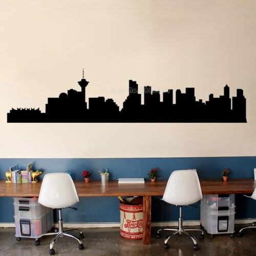 Vancouver City Vinyl Wall Stickers Decor Mural Art Living Room Home Decoration Landmark Skyline Wall Decal For Bedroom LL2567