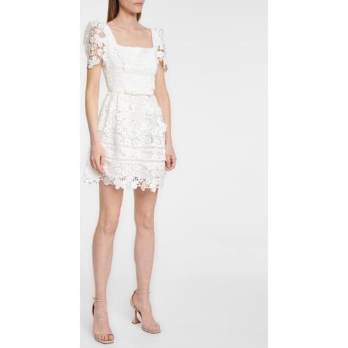 2021 New arrive women white/blue lace Dress