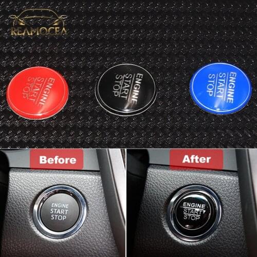 Reamocea 1Pc Car Engine One Button Start Stop Ignition Switch Replacement Cover Cap Molding For Toyota Camry 2018