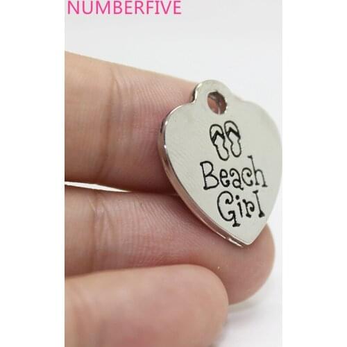 10pcs--19x22mm Antique silver tone Beach Girl Charms pendant
