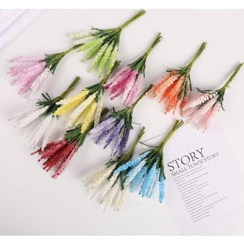 10 pieces Home decoration accessories Wedding Artificial foam lavender bouquet DIY Flower arrangement Bridal headdress Candy box