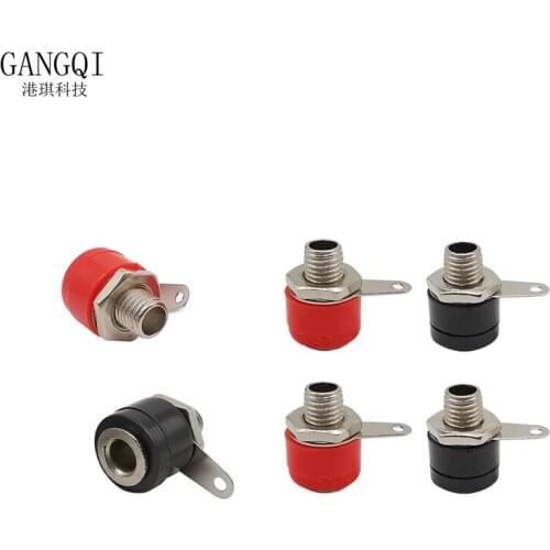 10PCS/lot Red and Black 4mm Banana Binding Post 4mm Banana Socket Female Plug DIY Adapter