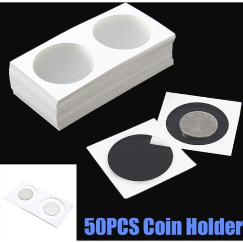 50pcs Coin Holders 40mm Cardboard Storage Clip Album Case Paper Flip Boards Coin Cent Collection Home Decor