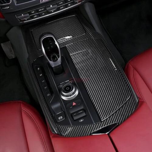 Car Central Console Gear Shift Frame Interior Door Panel Trim Armrest trim Real Carbon Fiber For Maserati Levante 2016 -2019 LHD