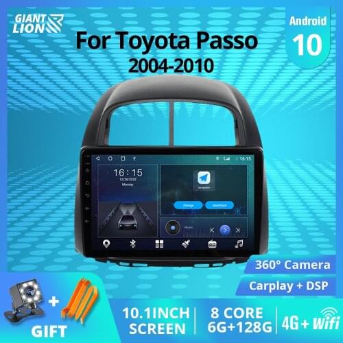 2DIN Android10.0 Car Radio For Toyota Passo 2004-2010 Stereo Receiver GPS Navigation Auto Radio Car Stereo Bluetooth Player IGO