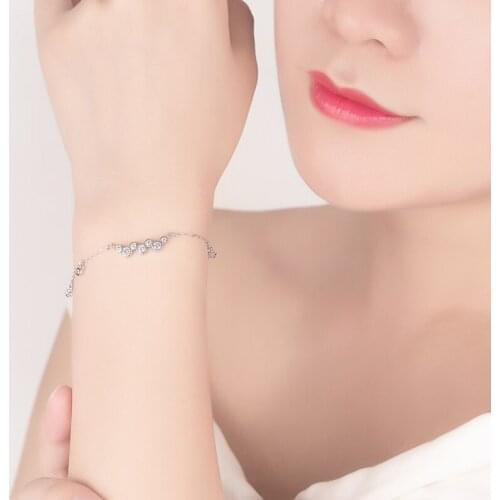 Cute Mickey Girl Bracelet Fashion 100% 925 Sterling Silver Austria Crystal Stone Link Bracelet Woman Jewelry Christmas gift