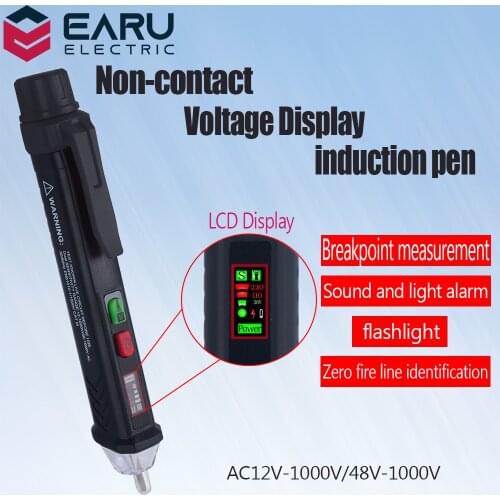 Digital AC DC 12-1000V Non-Contact Test Tester Pen Pencil Sensor Meter Power Current Electric Voltage Detectors Alarm Voltmeter