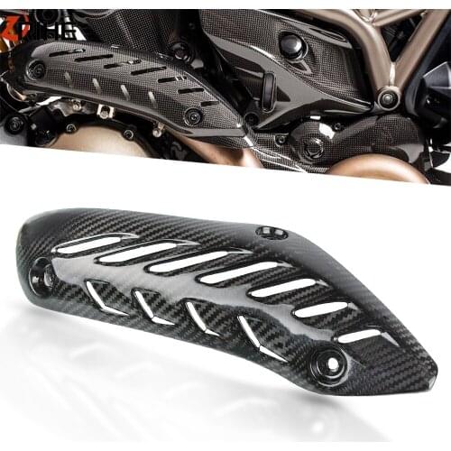FOR Ducati monster 821 1200 2014-2017 Carbon Fiber Moto Muffler Pipe Exhaust Heat Shield Cover Guard Muffler Covers Protection