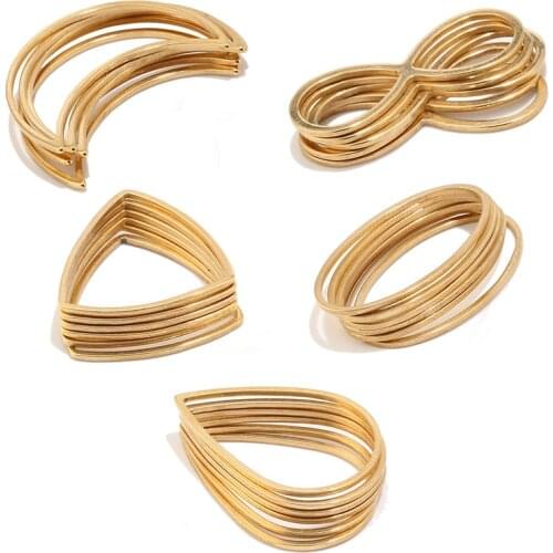 40Pcs/lot Stainless Steel Teardrop Earring Findings Components Waterdrop Heart Triangle Charms Connectors For Earrings Making