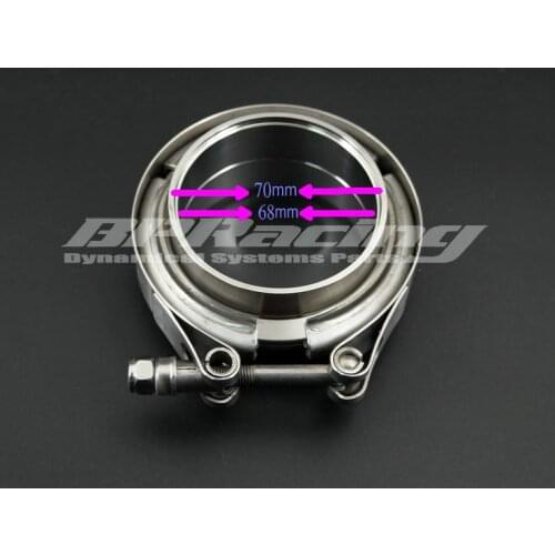 2.75'' INCH / 70mm 304 Stainless Steel V Band Clamp Kit Male And Female Flange Turbo Exhaust