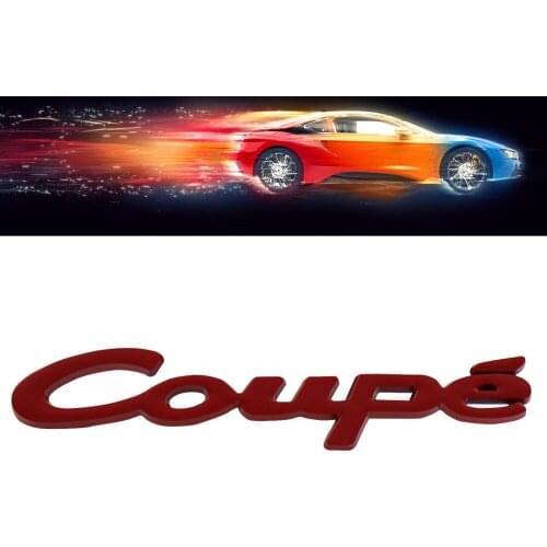 Red Coupe for Auto car Fender Trunk Emblem Decal Badge Sticker