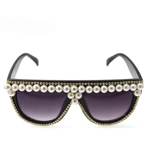 Hot Sale top fashion Brand Designer baroque Pearl noble women sunglasses vintage retro superstar sunglasses lentes de sol