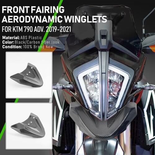 Motorcycle Carbon Fiber Front Wheel Mudguard Beak Nose Cone Extension Cover Extender Cowl For KTM 790 Adventure Adv 2019 2020