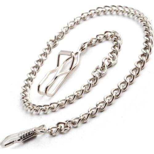 New Vintage Silver Alloy Chain for Fob Albert Pendant Pocket Watches Holder Quartz Watches Pocket Watch Pendant Chain