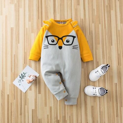 2020 new spring and autumn childrens clothing for boys and girls one-piece long-sleeved climbing clothes newborn cute romper