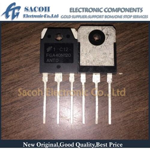 Free Shipping 10Pcs FGA40N120ANTD FGA40T120SMD FGA40N120 40N120 TO-3P 40A 1200V Power IGBT Transistor