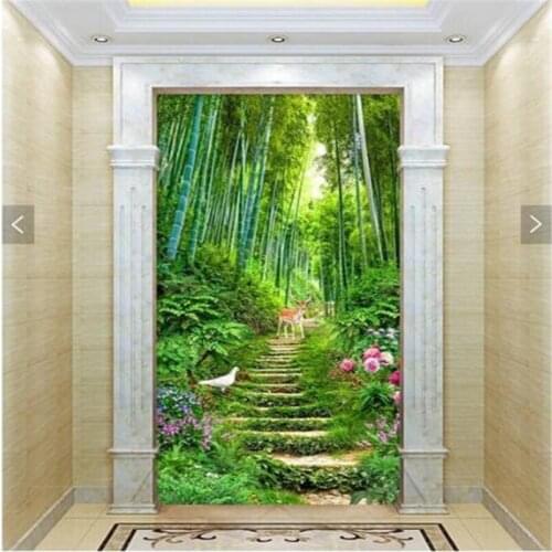 Beibehang Home Decor wall paper 3d art mural HD forest landscape tree dirt road covering Modern Wall Painting For Living Room