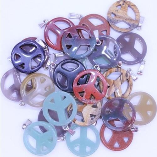 Wholesale 12pcs/lot Natural Gem stone Round Fashion Women Pendulum For Necklace Making Charm Necklaces Pendantss