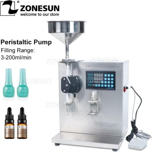 ZONESUN Semi-automatic Liquid Honey Nail Polish Lotion Milk Water Bottle Paste Vial Filling Machine