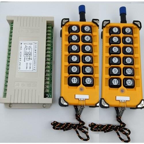 New 3000m AC220V 12CH 433MHZ Radio Controller RF Wireless Remote Control Overhead travelling crane System Receiver + Transmitter