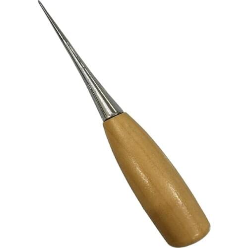 Repair Leather Craft awl Tool Leather Hole Punch Tools Sewing Needles Punching Hole Maker Stitching Over Stitch Wood Handle