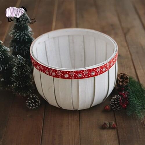 Newborn Photography Christmas Basket Props Baby Girl Boy Shower Gift Photo Shoot Studio Basket Infant bebe fotografia Accessory
