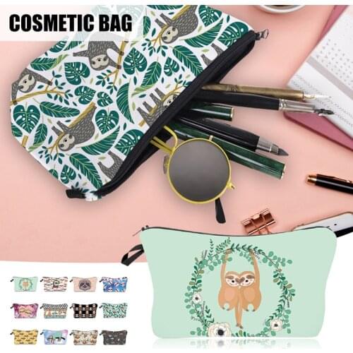 Sloth Print Cosmetic Bag Makeup Bags for Women Multifunctional Waterproof Cute Roomy Travel Toiletry Bag Accessories