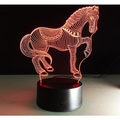 1Pcs USB Touch 3D LED Light Holder Lamp Base Night Light Replacement 7 Color Colorful Light Bases Acrylic Board Base Table Decor