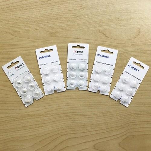 Siemens Signia Pack of 6 Click Dome Closed Open Double Fit Vented Ear Tip Dome for Click CIC, Click ITC and RIC hearing aid