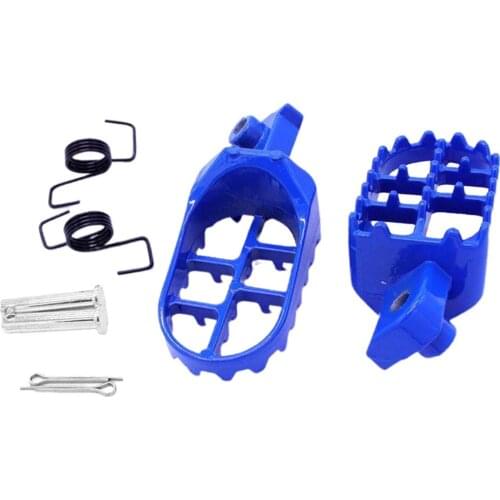 Blue Motorcycle Foot Peg Rest Pedal with Spring for Yamaha PW50 PW80 Pit Bike