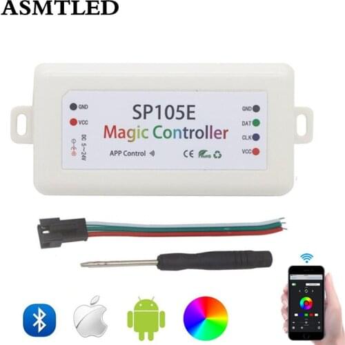 SP105E Magic Bluetooth RGB Led Strip Controller For WS2812B WS2811 SK6812 UCS1903 LPD6803 WS2801 Led Pixel Strip Light DC5-24V