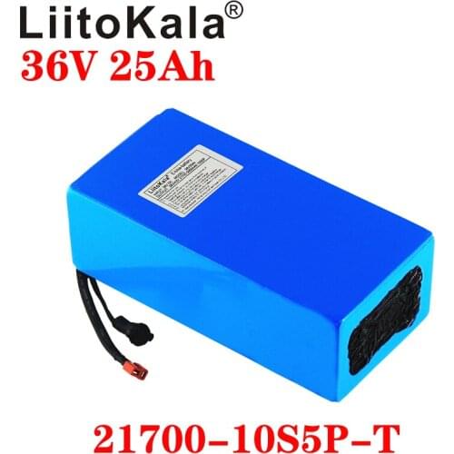 LiitoKala 36V 25AH 21700 10S5P 500W Triangle Battery Electric Bike 36V Lithium ion Battery Pack with Free Bag 30A BMS