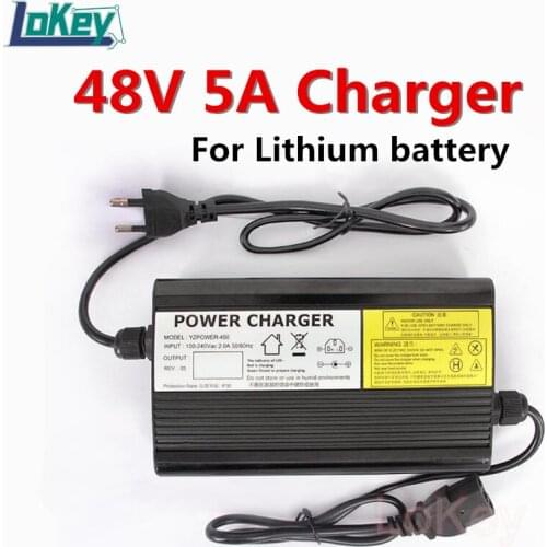 48V 5A Smart Charger Safe Quiet And Easy To Heat 13S 54.6V Lithium Li ion battery Charger Aluminum Case Charger
