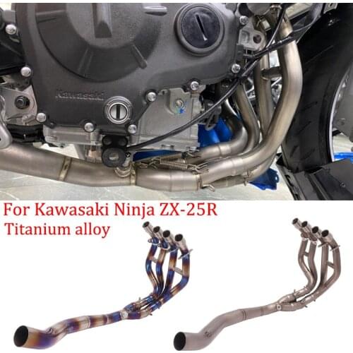 Motorcycle Exhaust Pipe Titanium alloy Integrated Front Middle Link Pipe Modified Slip On For Kawasaki Ninja ZX-25R
