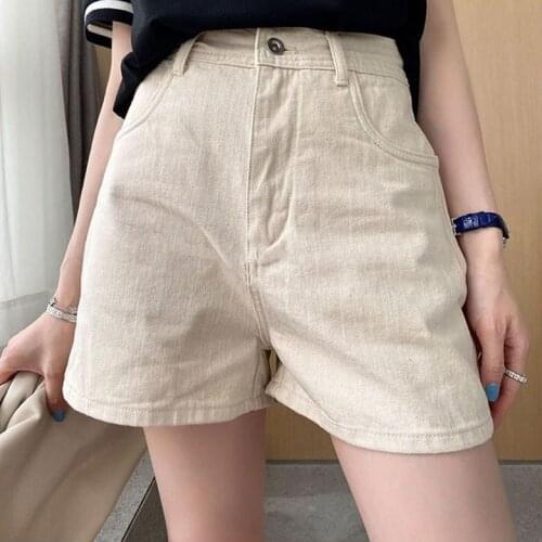 2021 Summer New High Waist Embroidered Printed Cuffed Shorts Women Shorts