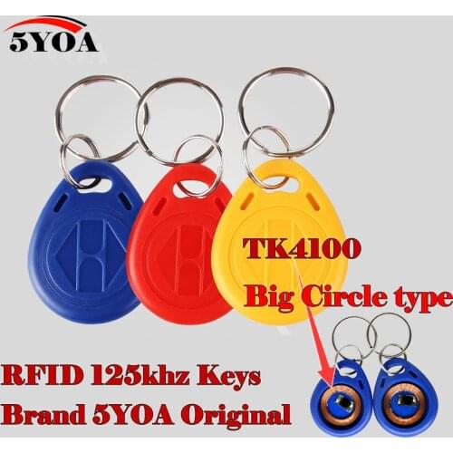 10Pcs RFID Read Only Key Fob Keyfobs Keychain Ring Token 125Khz Proximity ID Card Chip TK EM 4100/4102 for Access Control