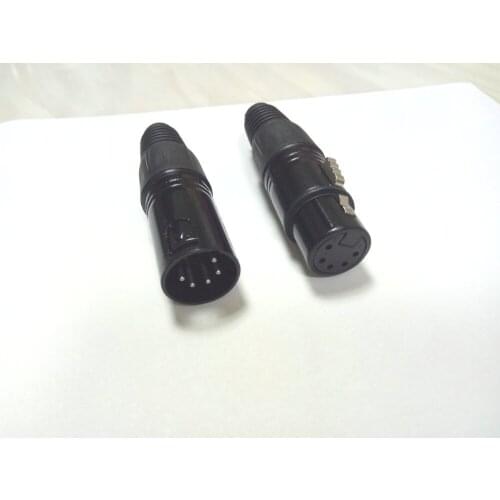 100 pair 5 Pin XLR Microphone Plug Audio Cable Connector New