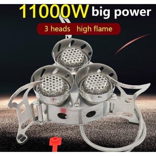11000W Three-Core Stove Camping Gas Stoves High Power Furnace End Windproof 3 Heads Outdoor Wild Camp Stove CE Certification