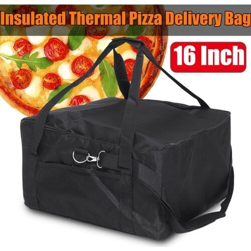 16-Inch Holder Easy Use Insulated Pizza Delivery Bag Thermal Strength Container Fresh Food Oxford Cloth Storage Portable Box Red