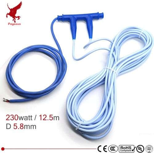 230watt /12.5m Professional carbon fiber Floor heating Heating cable Heating wire Double layer soft silicone rubber