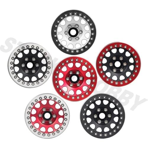 4pcs Aluminum Alloy 1.9inch Beadlock Wheels Rims 12mm Hex Mount for 1/10 RC Crawler Axial SCX10 90046 Traxxas TRX4 D90 TF2 KM2